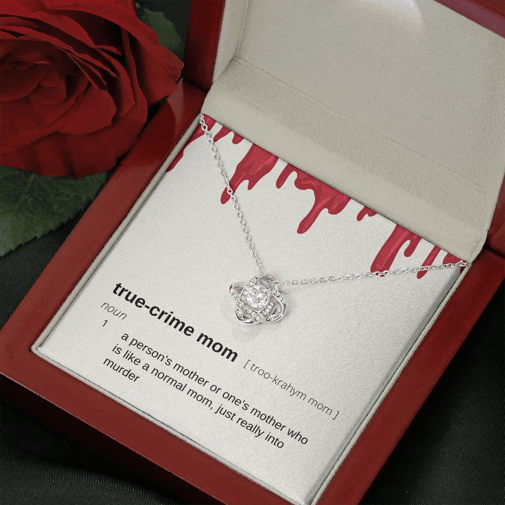 True Crime Mom Gift, Love Knot Pendant Necklace