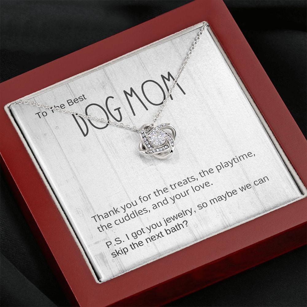 Dog Mom Gift, Love Knot Pendant Necklace