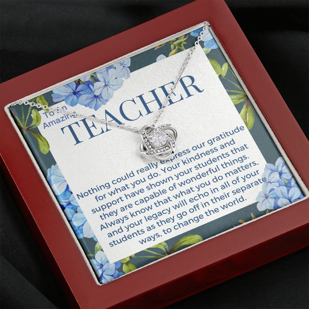 Gift To Teacher From All Of Us, Pendant Necklace
