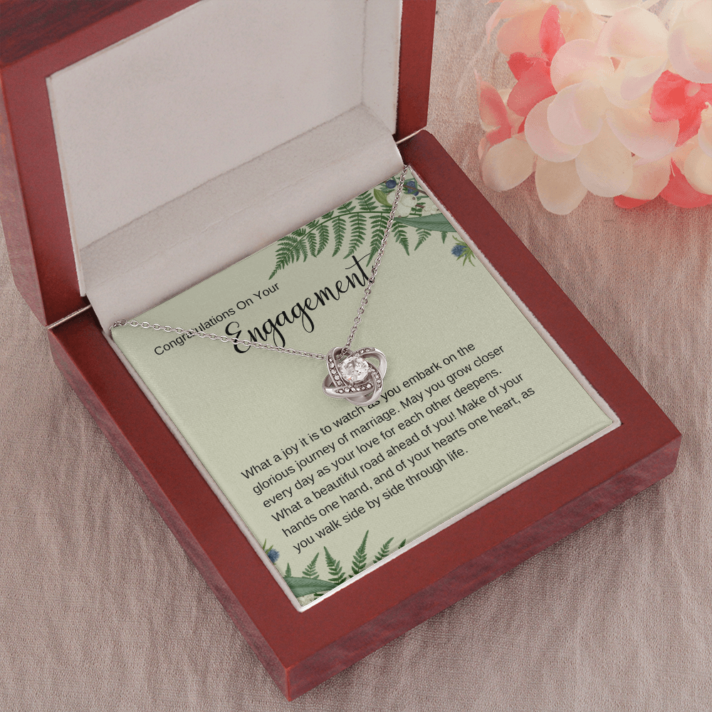 Congratulations On Your Engagement Gift, Love Knot Pendant Necklace