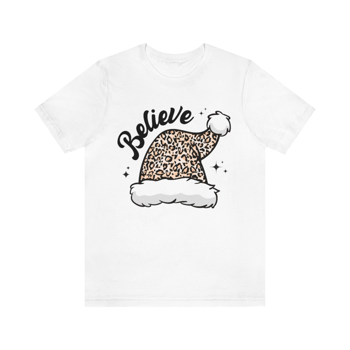 Believe Shirt Leopard Santa Hat