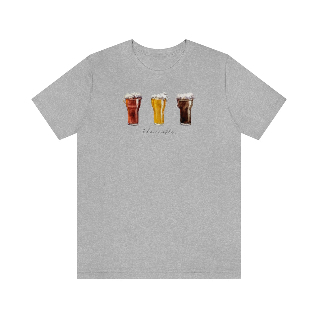 I DO CRAFTS Funny Beer Shirt, Boho Cottagecore Unisex Jersey Short Sleeve Tee