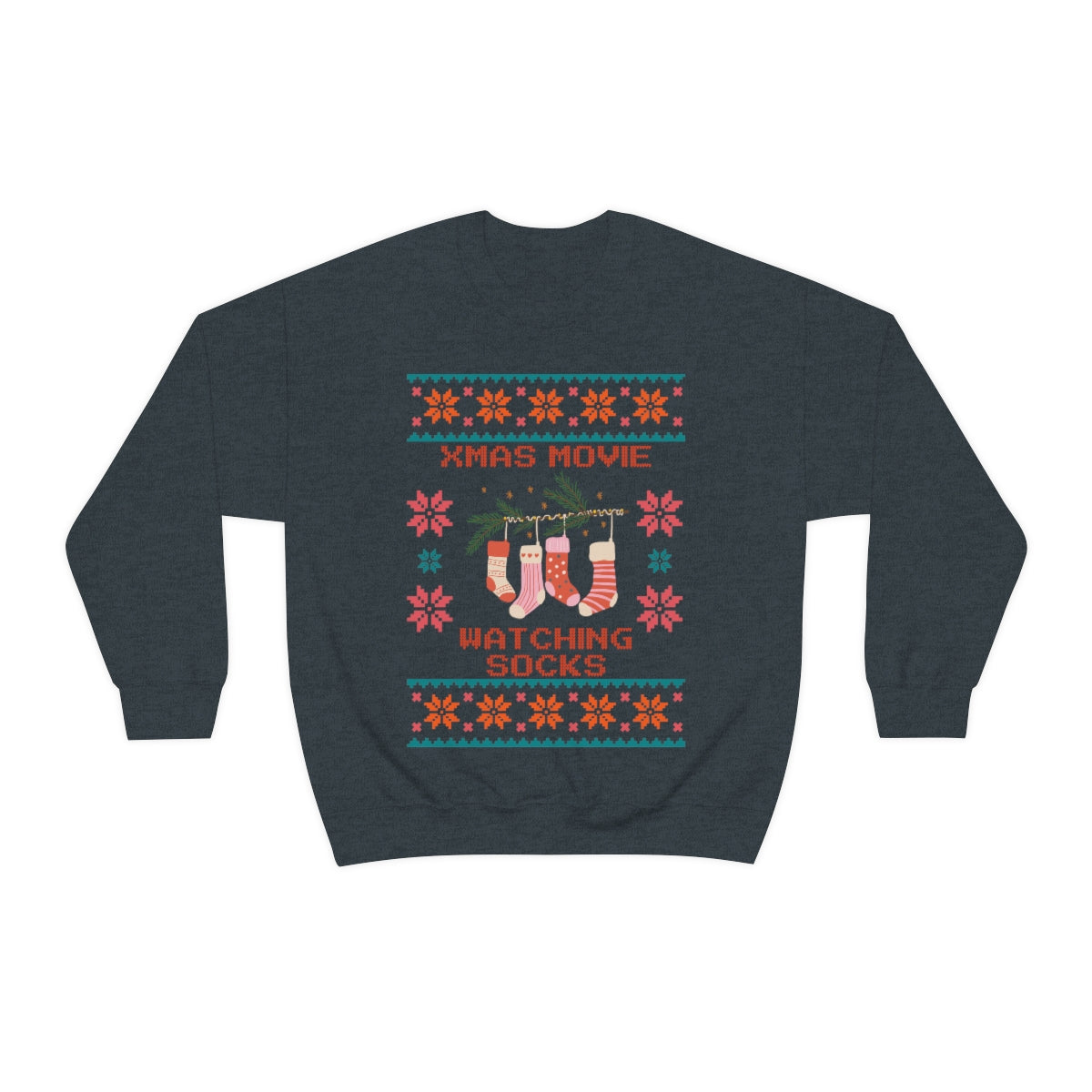 Christmas Movie Watching Socks Ugly Christmas Sweater Sweatshirt