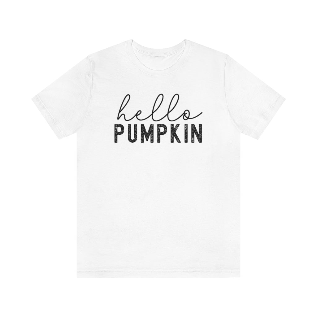 Hello Pumpkin Shirt, Minimalist Fall Tee