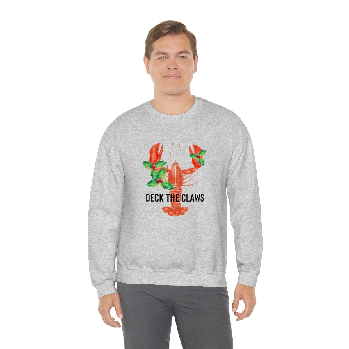 Deck The Claws Lobster Ugly Christmas Sweater Unisex Crewneck Sweatshirt